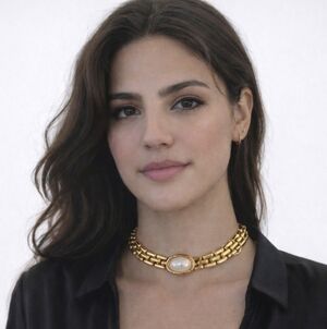 Vintage Givenchy Gold-Tone Necklace with Faux Pearl Medallion Statement Collar